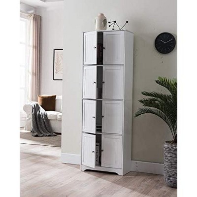White 68" Tall Office Cabinet with Adjustable Shelving