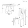 Dining Table Set Round, Dining Sets 5 Piece, Dining Set Solid Wood With 4 Upholstered Chairs, Extendable Dining Table Set-Cuddlewood - 4 of 4
