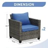 Ainfox Outdoor Wicker Single Sofa, Patio Furniture Rattan Armchair Sofa with Cushions - 2 of 4