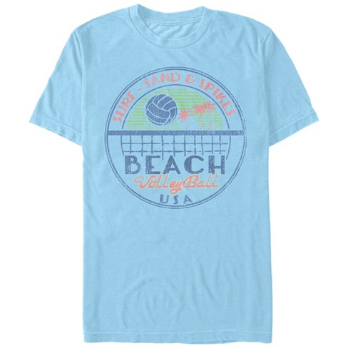 Men s Lost Gods Beach Volleyball USA T Shirt Light Blue Small