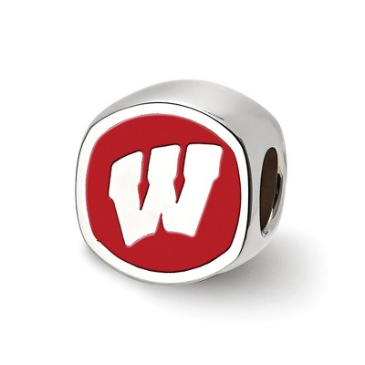 Black Bow Jewelry Sterling Silver Wisconsin Badgers NCAA Bead Charm