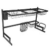 iMountek"2-Tier Over Sink Dish Drying Rack, Stainless Steel Kitchen Organizer, Large 33.7in Utensil Holder"Black - 3 of 4