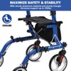 Elderly Walking Aid with Seats, 3-in-1 Walking Wheelchair Combination, with 8" Anti-slip Wheels, Reversible Backrest, and Detachable Footrest - 4 of 4