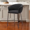 HomeRoots 26" Black and Bronze Shearling and Steel Counter Height Bar Chair - 2 of 4