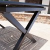 Exuma Rectangular Cast Aluminum Expandable Dining Table - Black - Christopher Knight Home: Weather-Resistant Patio Furniture with Umbrella Hole - 4 of 4