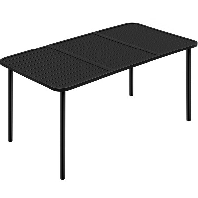 Yaheetech Patio Dining Table for Garden, Patio, Pool Deck, Lawn, Courtyard Black