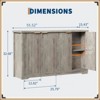 Jojoka Fluted Sideboard Buffet Cabinet with 4 Doors & Adjustable Shelves, Modern Wood Storage Credenza for Dining Room, Kitchen, Living Room - 2 of 4