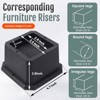 Aoibox Heavy Duty Adjustable Furniture Risers 2 Inch Bed Table Desk Chair Leg Extenders Non-Slip 4 Pack Black - 2 of 4