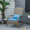 Gulche Patio Wicker Adirondack Chair with Ottoman, Outdoor Fire Pit Chair with Cushions, High-Back, Large Seat for Deck, Garden,Backyard, Sky Blue - 2 of 4