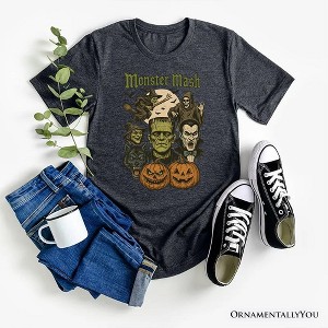 Monster Mash Classic T-Shirt, Halloween Monsters Tee for The Spooky Season Gray M - 1 of 4