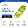 Snow Joe Plastic Snow Sled, Durable 48 Inch Sledding Toboggan Board with Handles and Rope for Winter Sports and Recreation, Green - 2 of 4