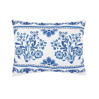 C&F Home 14" x 18" Delft Garden 2 Indoor/Outdoor Throw Pillow