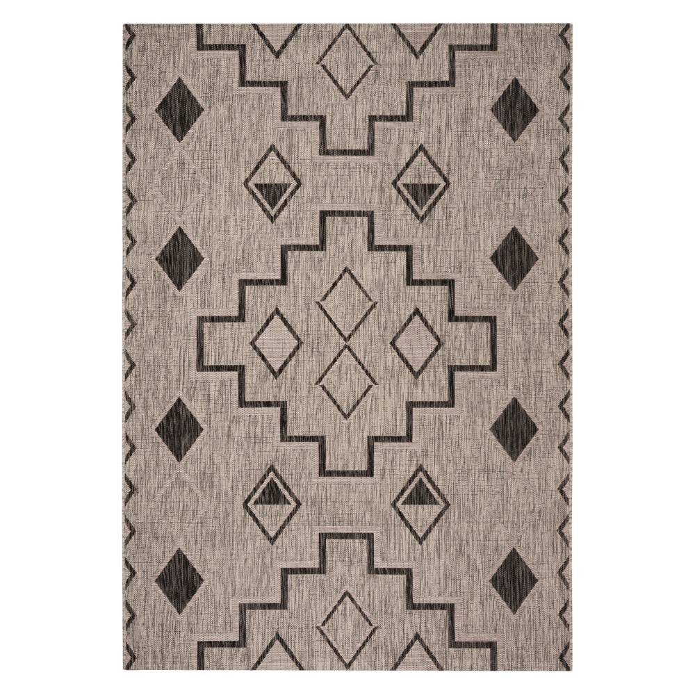  x 5'7in Cassia Outdoor Rug Gray/Black