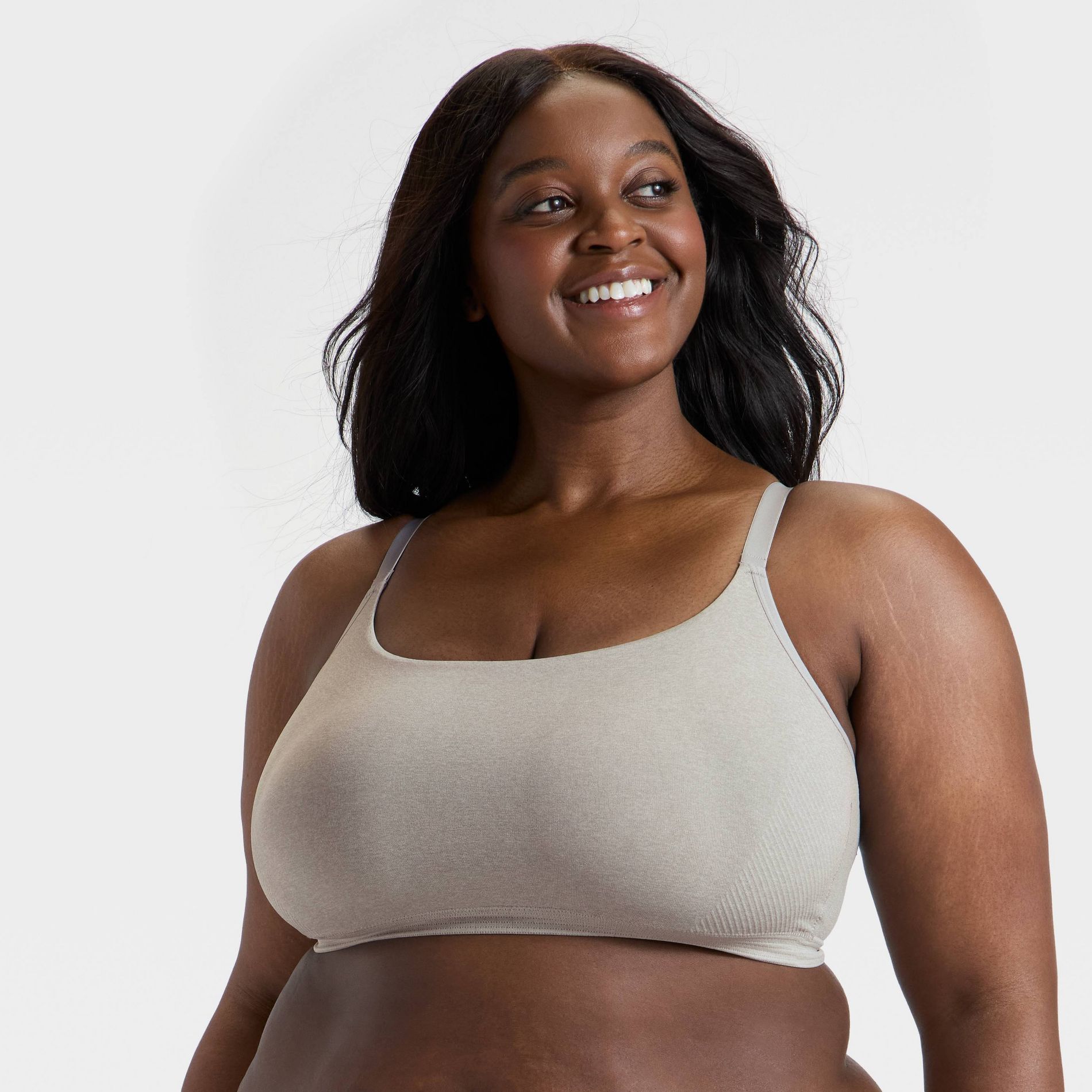Women's Seamless Removeable Pad Bralette - Auden™ Light Heather Gray 1X