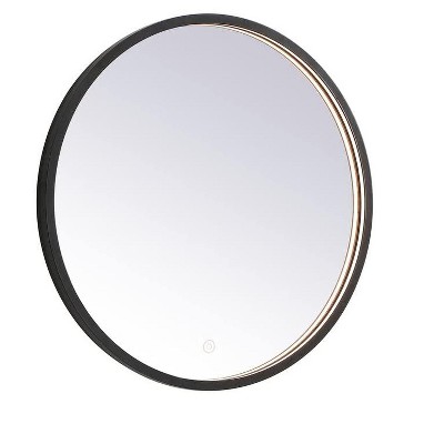 Elegant Lighting Pier 24 inch LED Mirror with Adjustable Color Temperature 3000K/4200K/6400K in Black