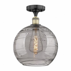Athens Deco Swirl - 1 Light Semi-Flush Mount In Industrial Style-13.5 Inches Tall and 12 Inches Wide - 1 of 1