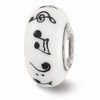 Black Bow Jewelry Fenton White Music Notes Glass & Sterling Silver Bead Charm - 2 of 4