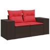 vidaXL 10 Piece Garden Sofa Set with Cushions Brown Poly Rattan - 4 of 4