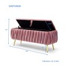 Storage Bench Entryway Bench End of Bed Bench Ottoman Upholstered Velvet Bedroom Bench Tufted Bench with Golden Legs 40" Black - 3 of 4
