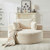 55''W Fluffy Corduroy Sleeper Chair with Pillows, Modern Extra Wide Sofa Chair for Living Room, Bedroom or Lounge, Beige - ModernLuxe - 2 of 4