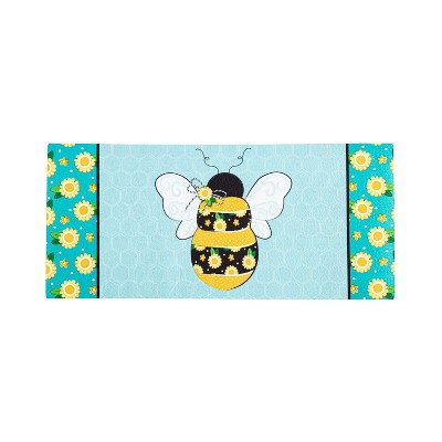 Evergreen Home Sweet Home Bee Sassafras Indoor Outdoor Switch Doormat 1'10"x10" Multicolored