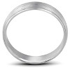Pompeii3 Platinum Wedding Band Mens Brushed Beveled Ring 6mm Polished Edges - 2 of 3