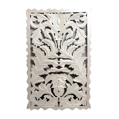 48"x30" Carved Out Wood Panel White - A&B Home