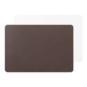 Unique Bargains Kitchen Faux Leather Easy to Clean Placemats 17" x 12" 2 Pcs - 1 of 4