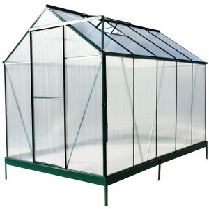 CAVINAS 6.3'*4.2'*7' Durable Polycarbonate Greenhouse Walk-in Greenhouse Kit with Rain Gutter for Backyard - 1 of 4