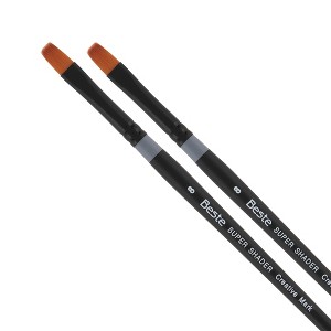 Creative Mark Beste Golden Taklon Super Shader #8 - 2 Pk Artist Brushes, Professional Watercolor Brushes, For Acrylic Painting, Short Handle, Sharp - 1 of 4