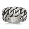 Chisel Stainless Steel Antiqued and Polished Chain Design Band Ring - 2 of 4