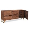 Seesham Wood 3 Doors live Edge Sideboard Gold - Timbergirl: Hardwood Credenza, 70" Buffet Console - 3 of 4