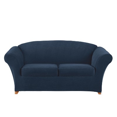 Stretch pique 2 seat sleeper sofa slipcover sale