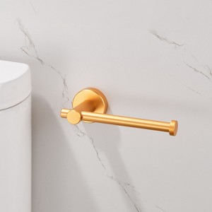 DOMETOUR Toilet Paper Holder Brushed Gold Thicken Space Aluminum Toilet Roll Holder for Bathroom, Kitchen, Washroom Wall Mount - 1 of 4