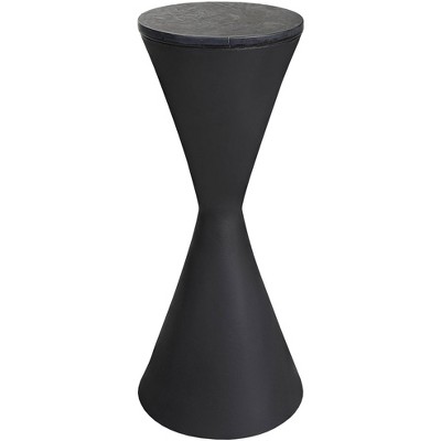 Uttermost Time's Up 9"W Textured Matte Black Hourglass Drink Table