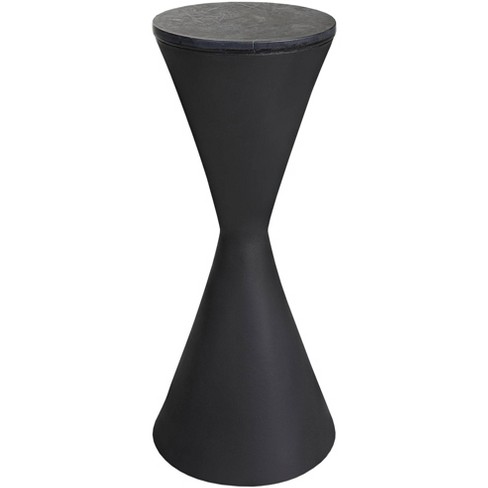 Uttermost Time's Up 9"W Textured Matte Black Hourglass Drink Table - image 1 of 1