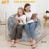 Bean Bag Covers Only, Adult Bean Bag Chair Cover No Filler, Round Soft Fluffy Faux Fur Beanbag Lazy Sofa Bed Cover - 4 of 4