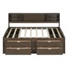 PAGED Full Size Daybed Wooden Bed Frame Velvet Fabric Sofa Bed with Upholstered Backrest for Living Room - 4 of 4