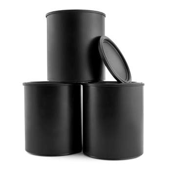 TruSnap Black Plastic Paint Cans, 3pk; Quart Size Cans for Paints & Varnishes or Crafts & Gifts