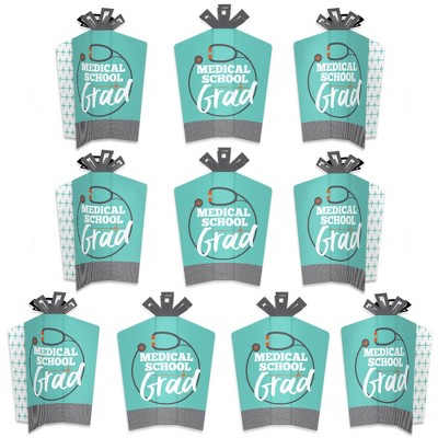 Big Dot of Happiness Medical School Grad - Table Decorations - Doctor Graduation Party Fold and Flare Centerpieces - 10 Count