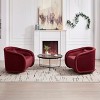 Lirago 30" Wide Swivel Accent Chair 360° Swivel Barrel Chair with Velvet Upholstery Red - 3 of 4
