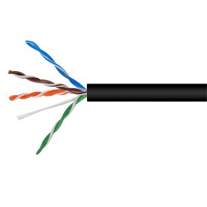 Monoprice Cat5e Ethernet Bulk Cable - Network Internet Cord - Stranded, 350Mhz, UTP, CM, Pure Bare Copper Wire, 24AWG, 1000ft, Black - 1 of 4