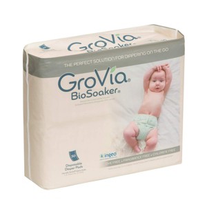 Disposable Pad for Cloth Diapers – GroVia BioSoaker – for Natural Parenting – Secure One Size Eco Friendly Adhesive Inserts – 50 Count - 1 of 2