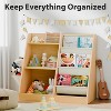 Vynxaria Bookshelf Series 24 in. Wide  3 / 4 Shelf Kids Bookcase with Side Pockets for Nurseries Playrooms and Classrooms - 3 of 4