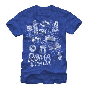 Men's Lost Gods Map of Italy T-Shirt - 1 of 4
