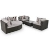 Nestfair 7pc Wicker Outdoor Sectional Set Conversation Sofa with Pillows and Gray Cushions Brown - 4 of 4
