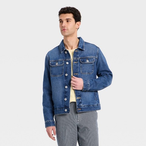 Goodfellow & Co Men's Denim Trucker Jacket - Goodfellow & Co™ Dark Wash L