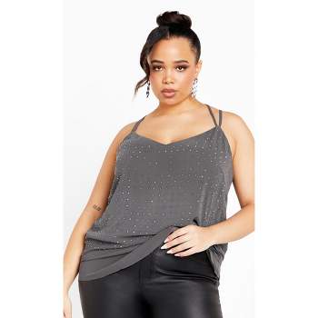 72 Pieces Sofra Ladies Poly Camisole Plus Size In D.grey - Womens Camisoles  & Tank Tops - at 