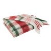 50"x60" Cozy Faux Mohair Plaid Throw Blanket Natural - Saro Lifestyle: Acrylic Soft Throw for Couch, Year Round Use - image 2 of 4