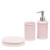 Home Mart Goods Pink Dolomite Bathroom Accessories Set - Soap Dispenser, Soap Dish & Tumbler - 3 of 4